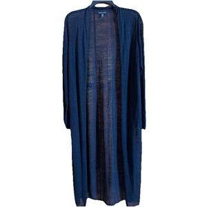 Eileen Fisher Womens Lightweight Open Front Long Sweater Duster Black Medium